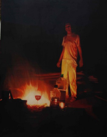 Tábortűz 200x150cm olaj vászon